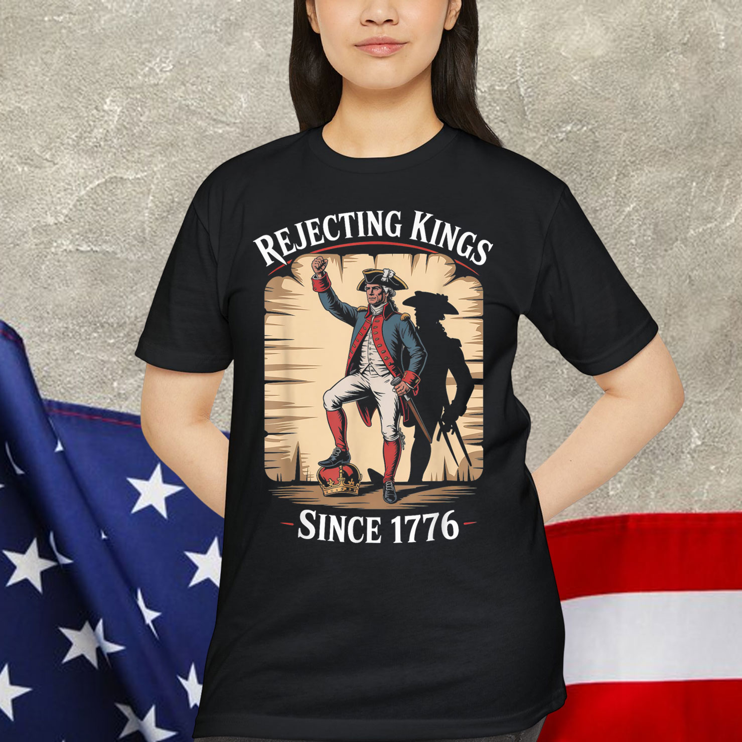 Rejecting Kings Since 1776 Heroic American Vintage T-Shirt