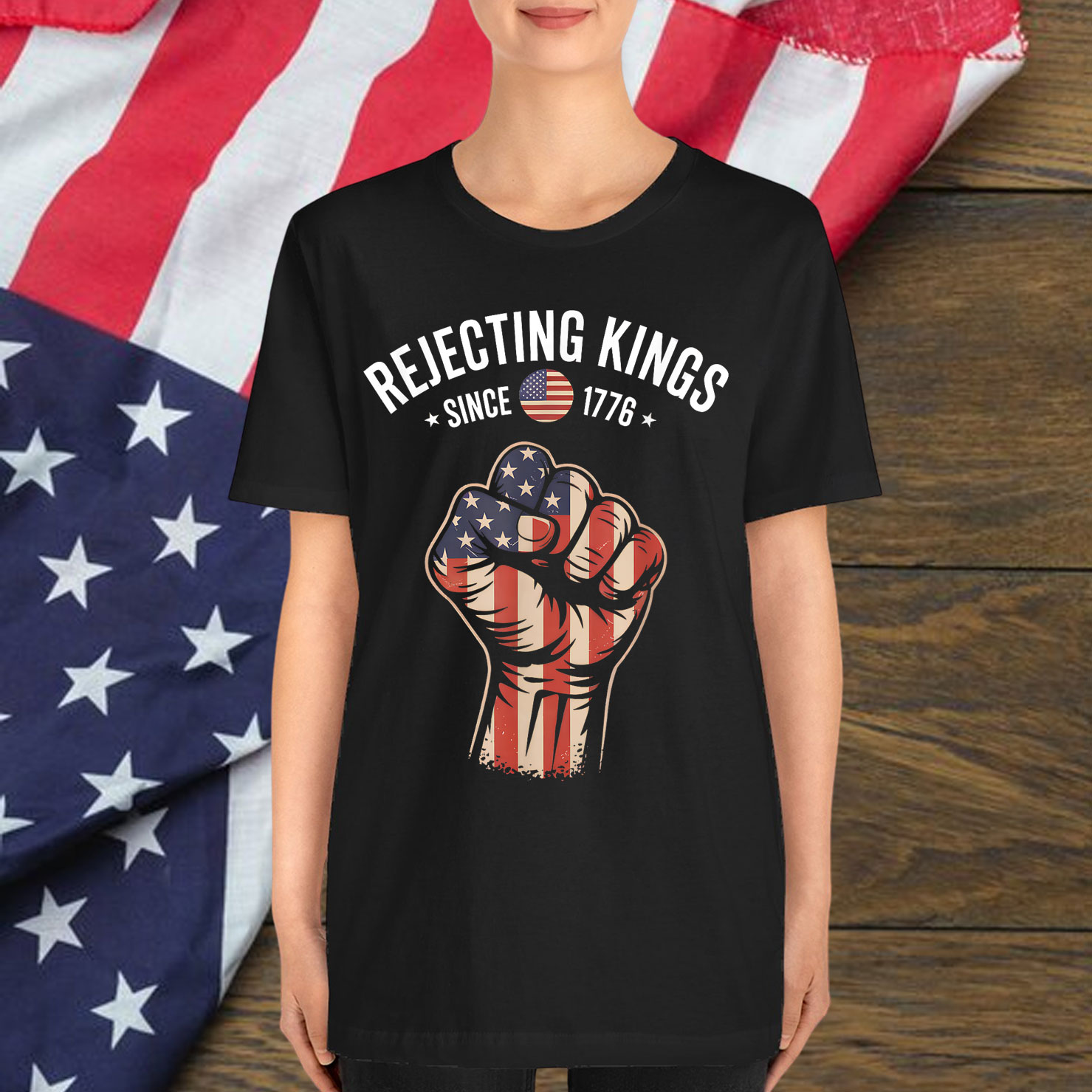 Rejecting Kings Since 1776 Patriotic Freedom Art Shirt
