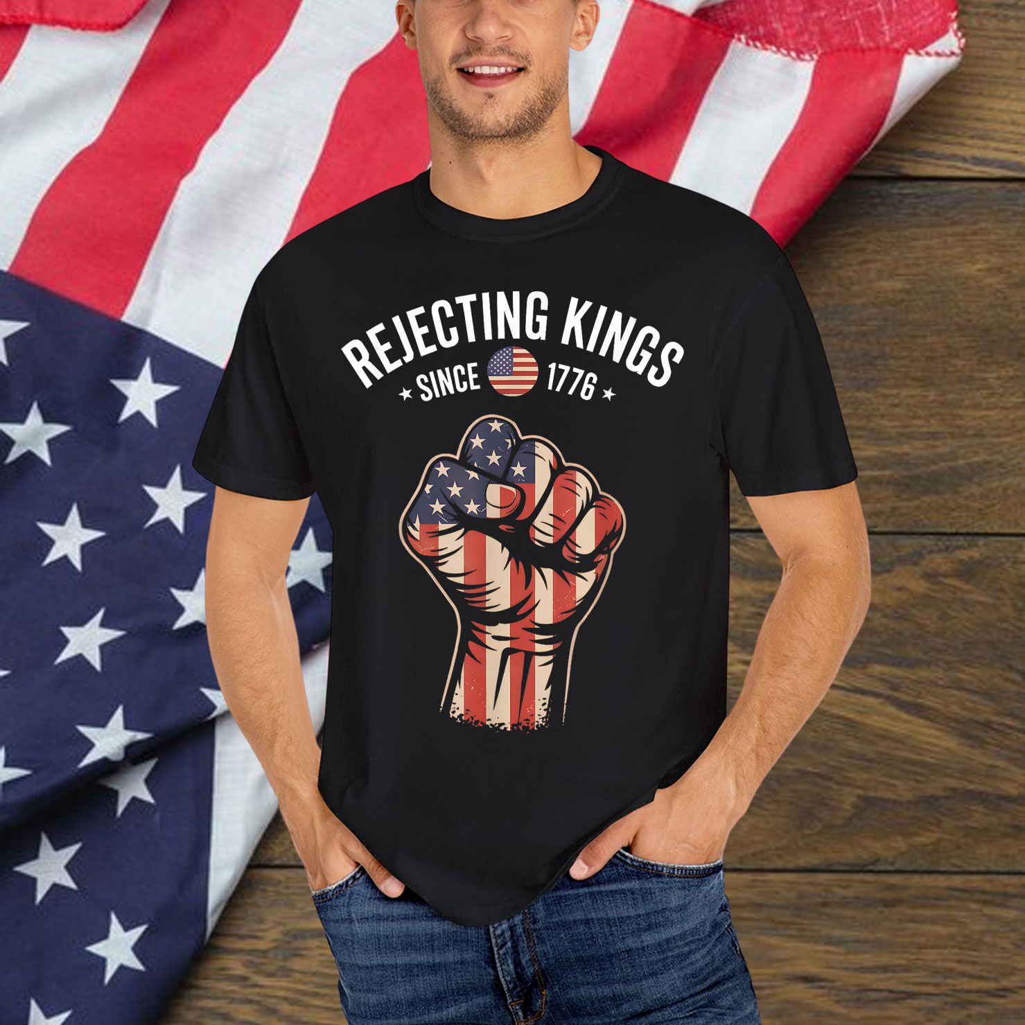Rejecting Kings Since 1776 Patriotic Freedom Art Shirt