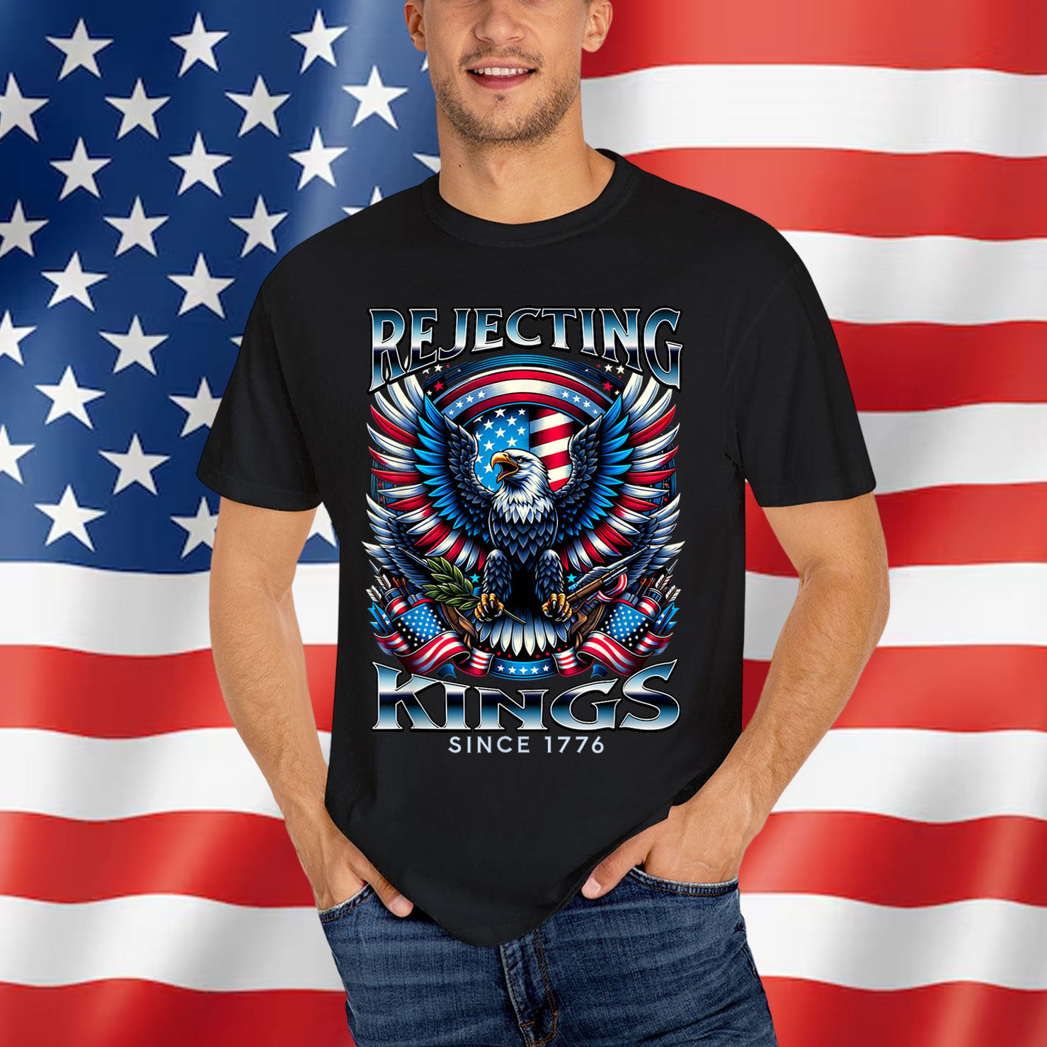 Rejecting Kings Since 1776 Patriotic USA Shirt