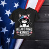 Rejecting Kings Since 1776 Patriotic USA Black Cat T-Shirt