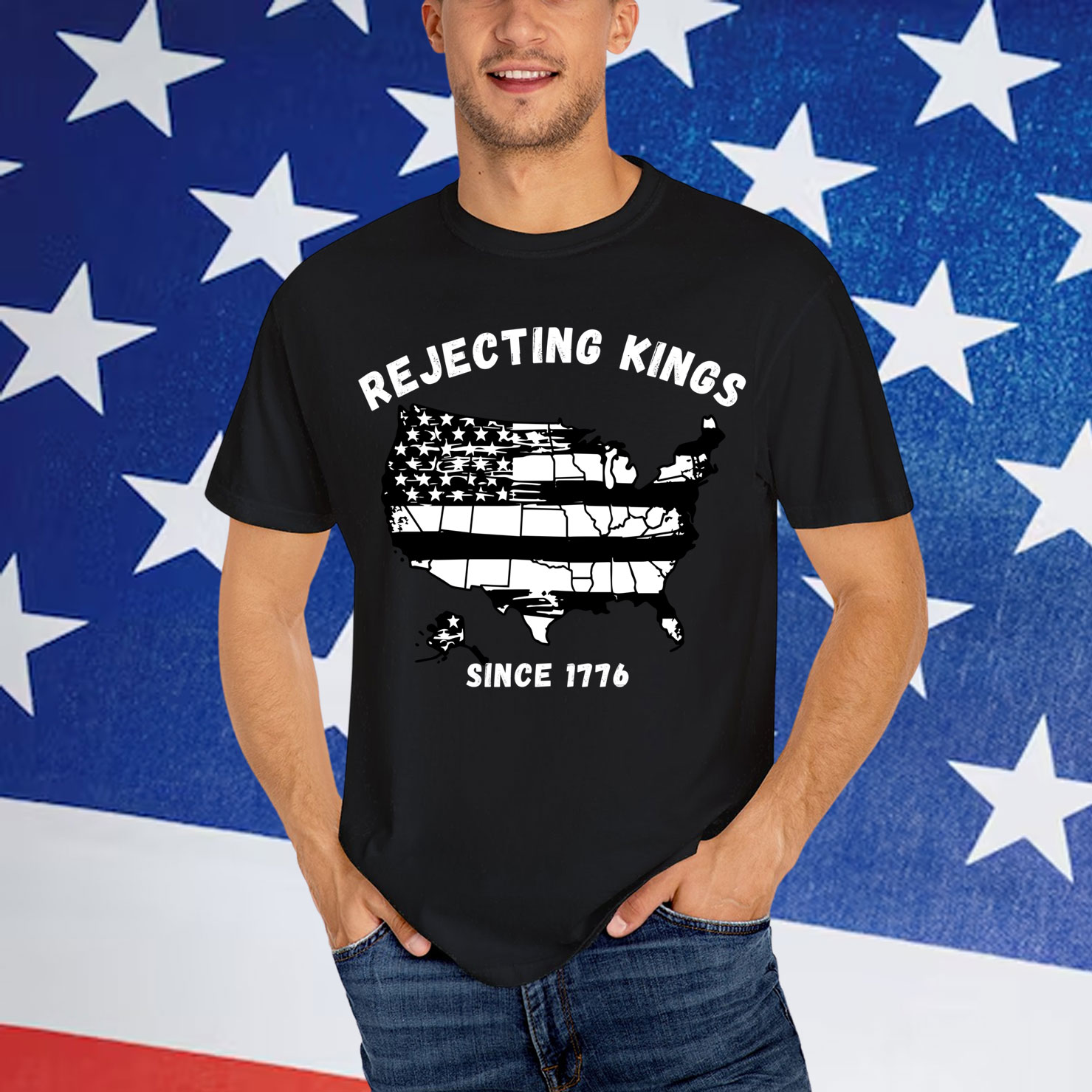 Rejecting Kings Since 1776 Patriotic USA Shirt