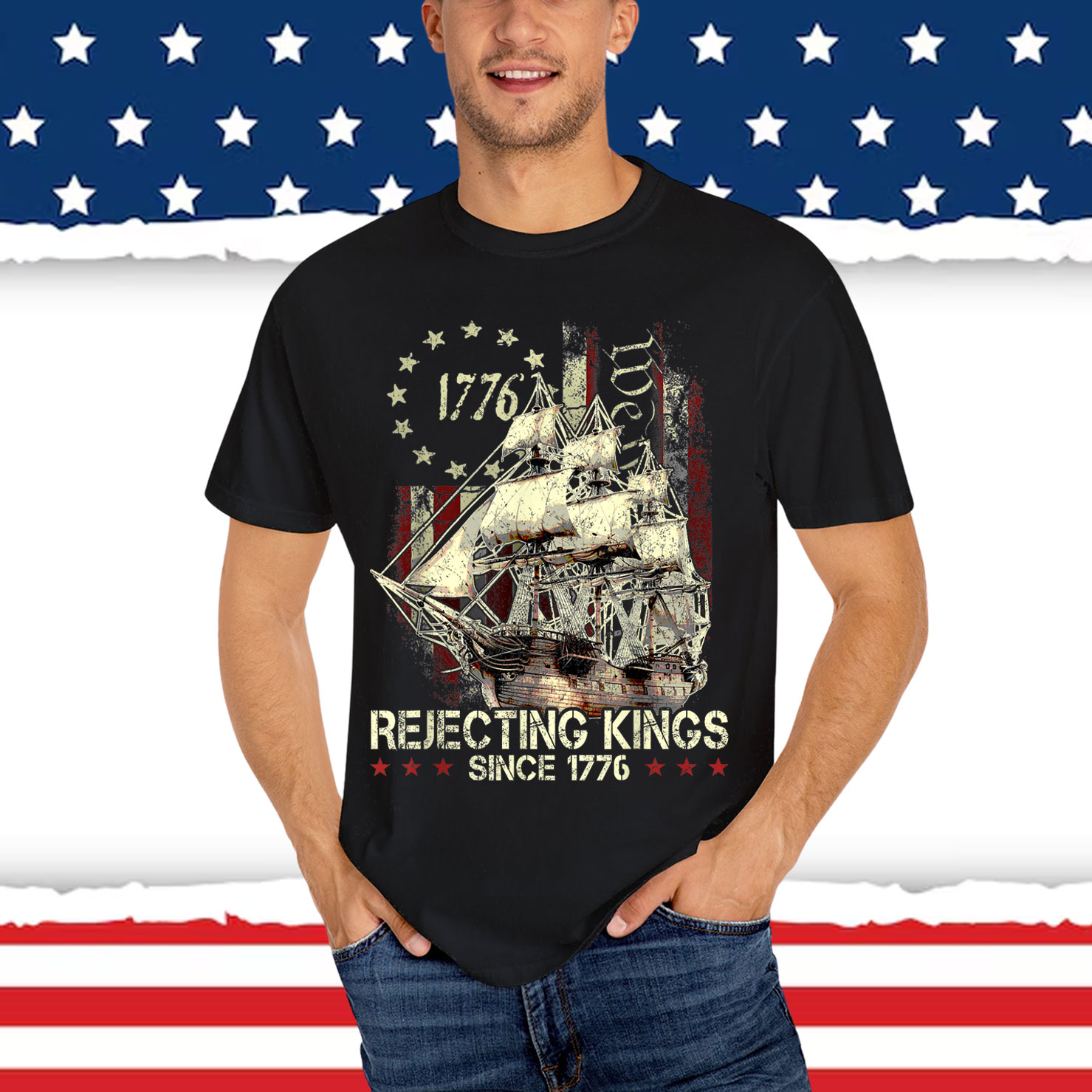 Rejecting Kings Since 1776 Patriotic USA Shirt