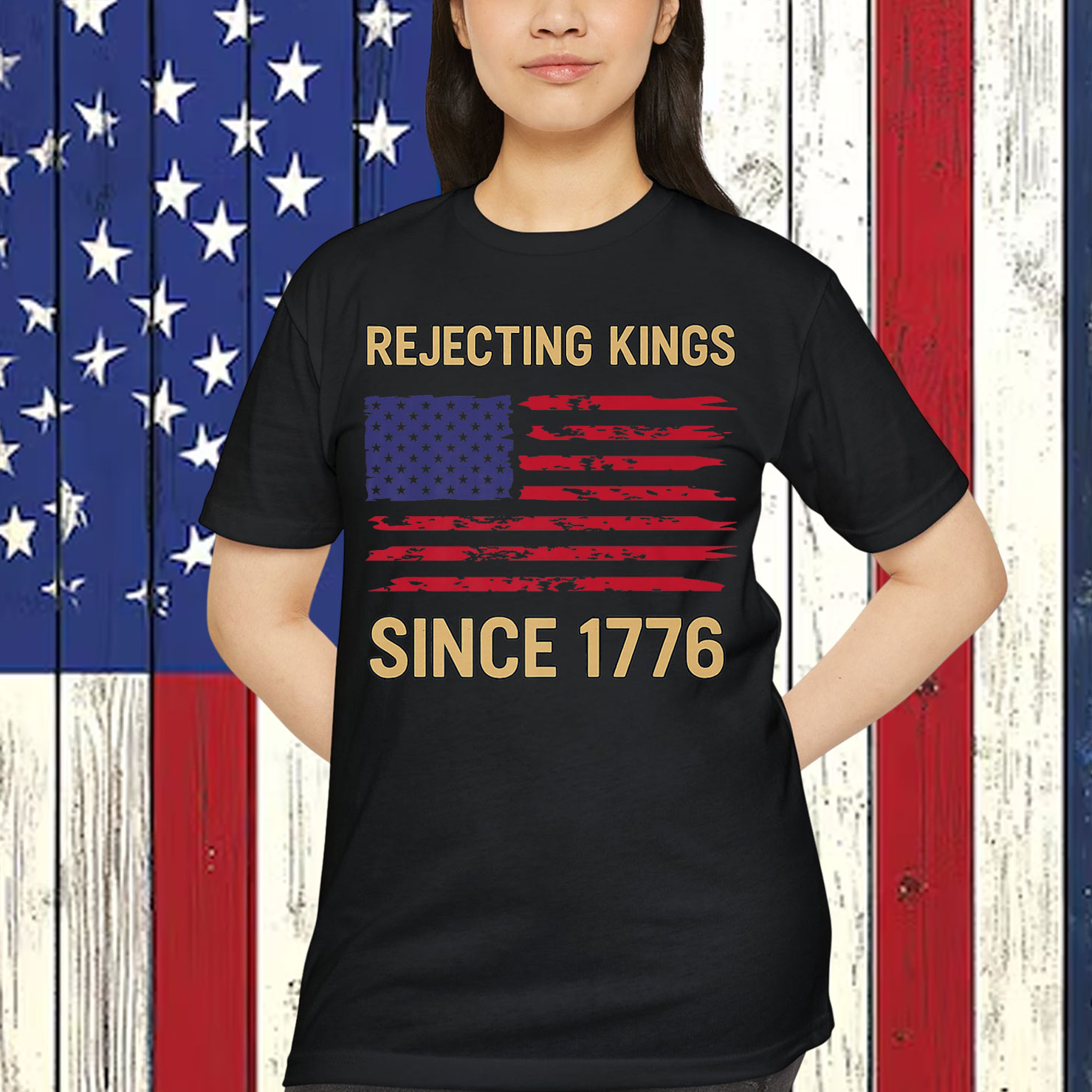 Rejecting Kings Since 1776 USA Vintage Shirt