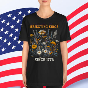 Rejecting Kings Since 1776 Vintage Patriotic Floral Shirt