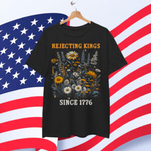 Rejecting Kings Since 1776 Vintage Patriotic Floral Shirt
