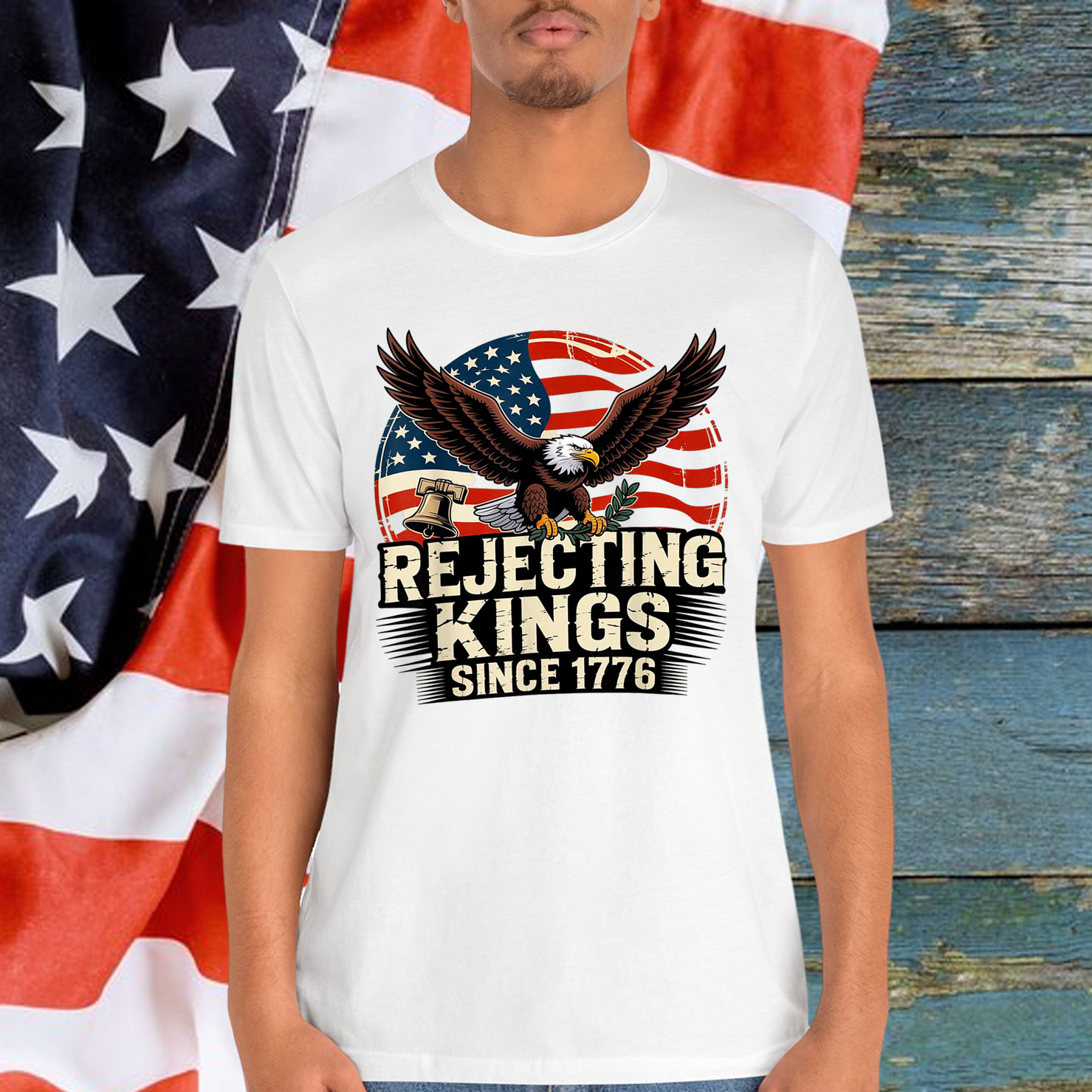Rejecting Kings Since 1776 Vintage Patriotic No Kings Shirt