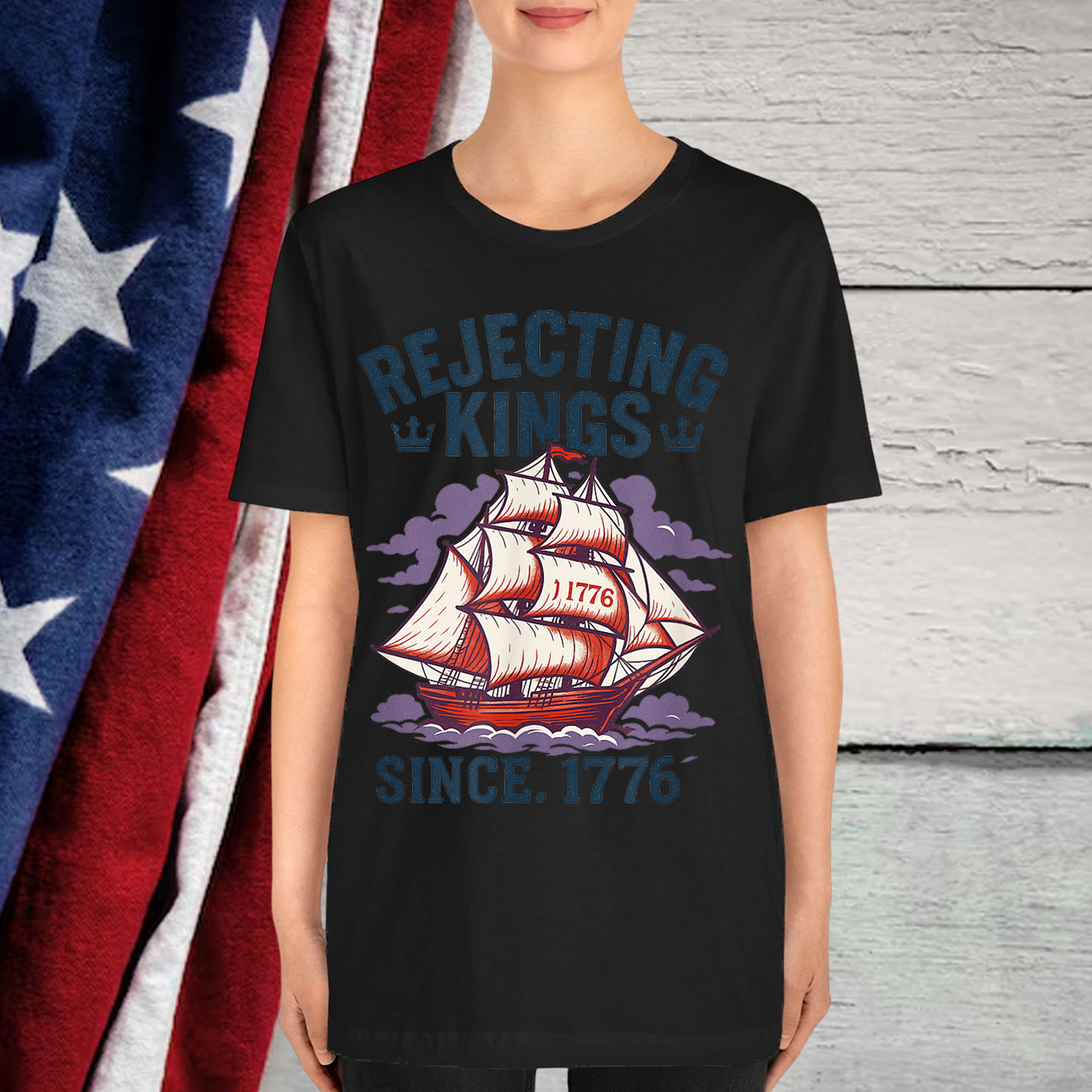 Rejecting Kings Since 1776 Vintage Patriotic Shirt