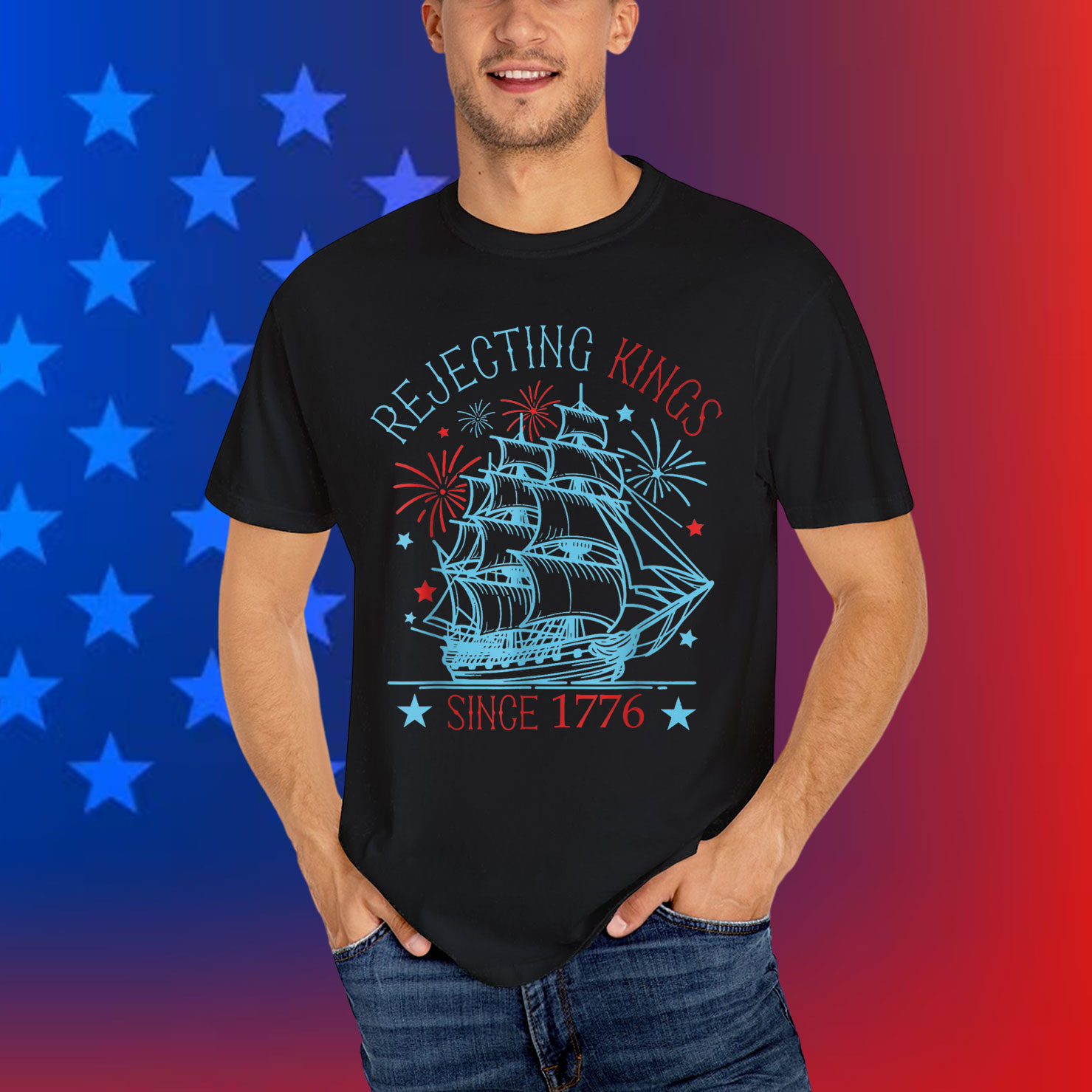 Rejecting Kings Since 1776 Vintage Patriotic Shirt