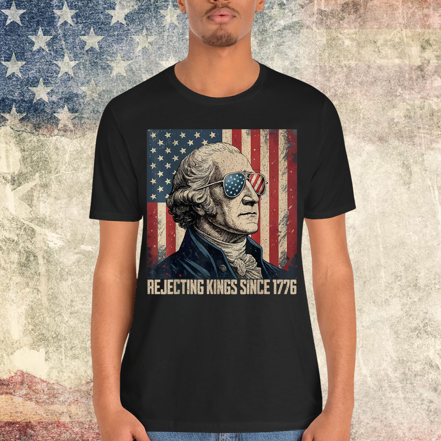 Rejecting Kings Since 1776 USA Flag T-Shirt