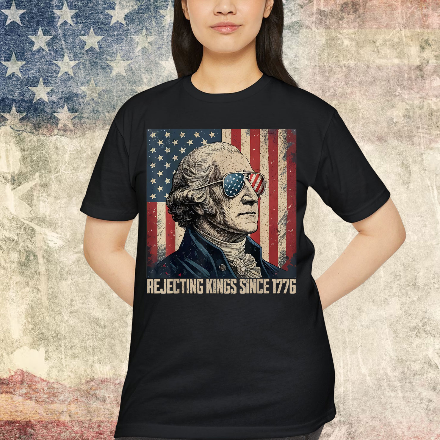 Rejecting Kings Since 1776 USA Flag T-Shirt