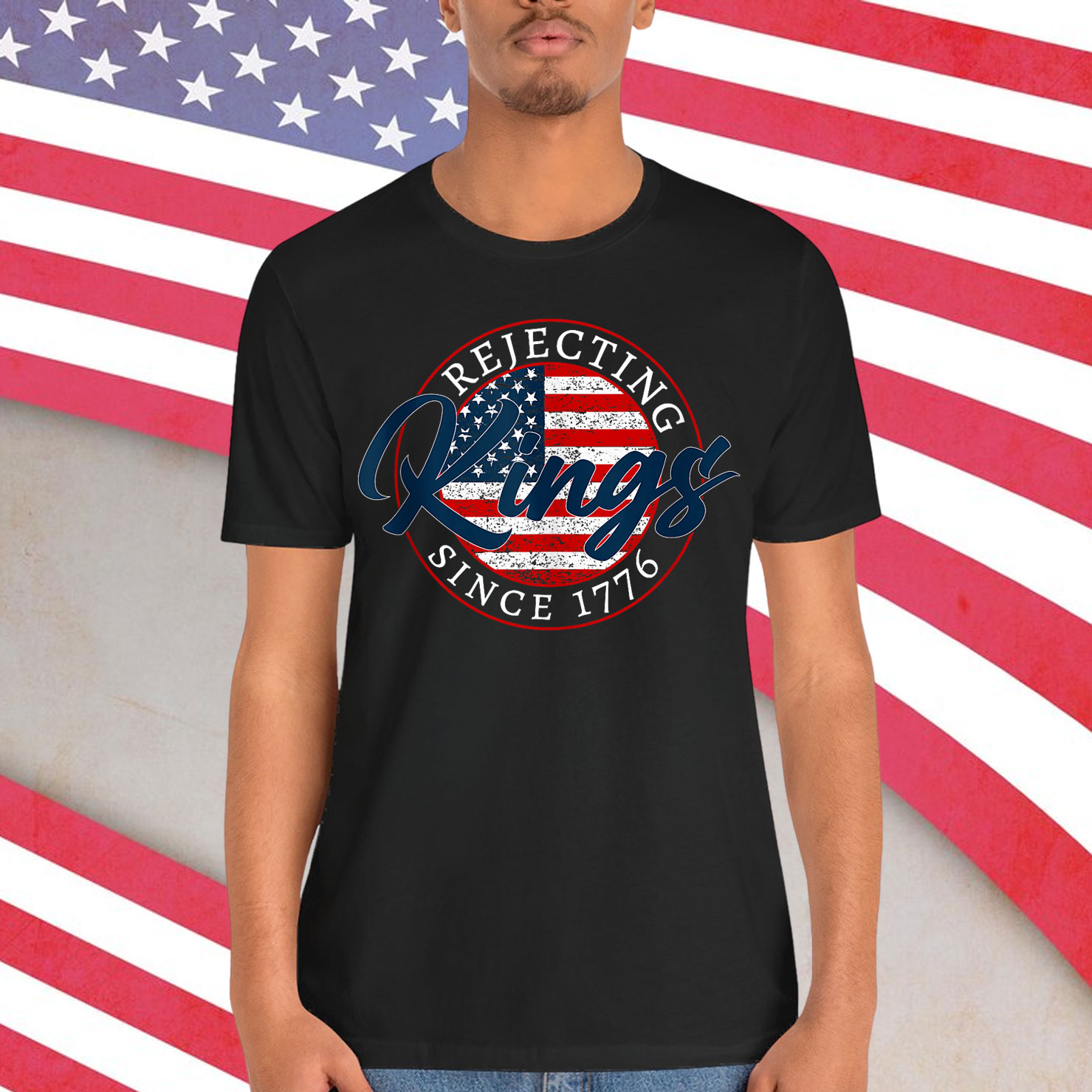 Rejecting Kings Since 1776 Vintage USA T-Shirt