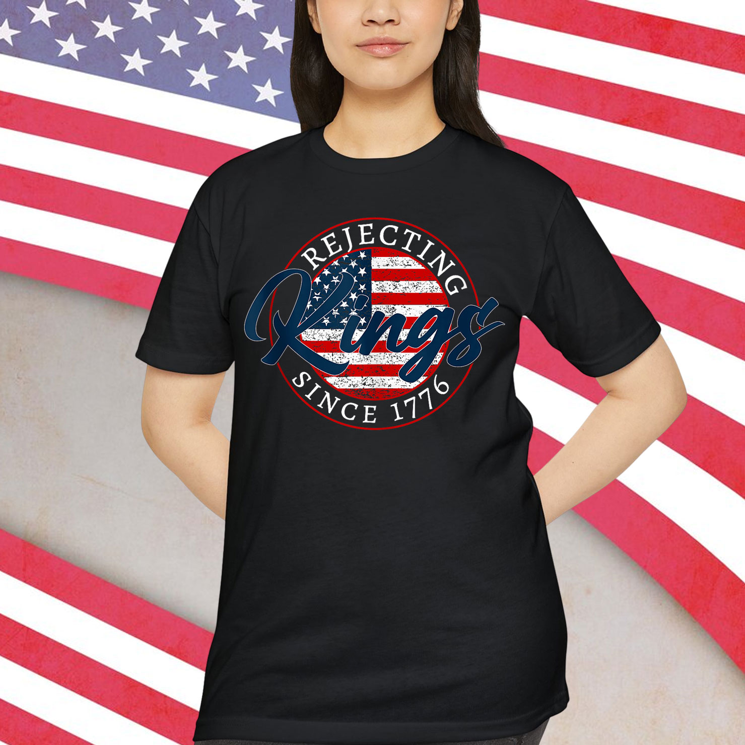 Rejecting Kings Since 1776 Vintage USA T-Shirt