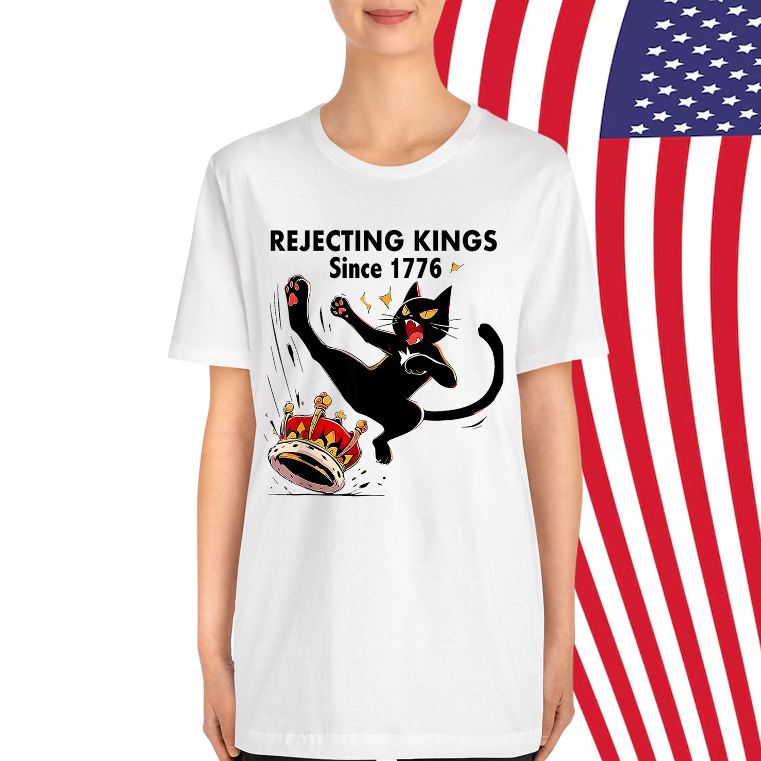 Rejecting Kings since 1776 Funny Raccoon Kick Crown Shirt