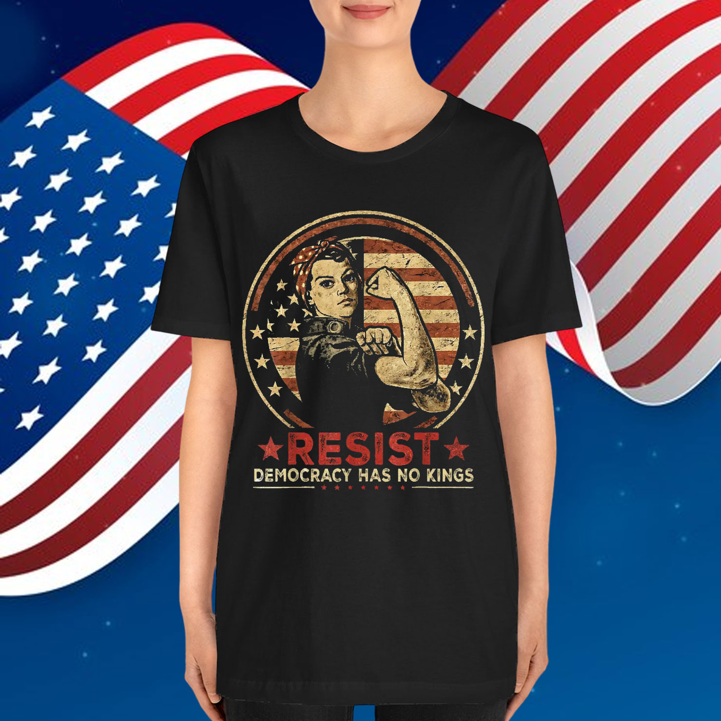 Resist No Kings Retro Feminist Political Shirt