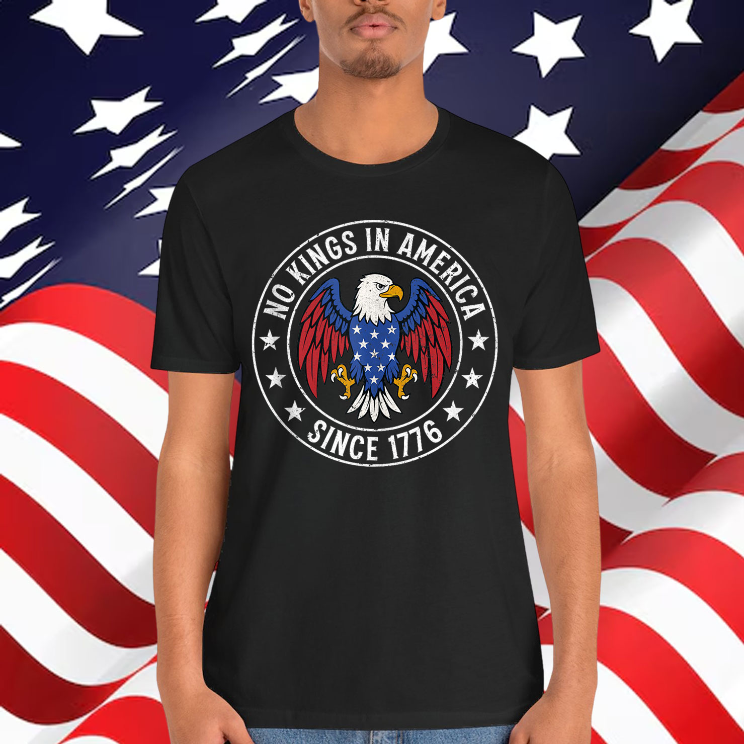 Retro Eagle No Kings in America Since 1776 Shirt