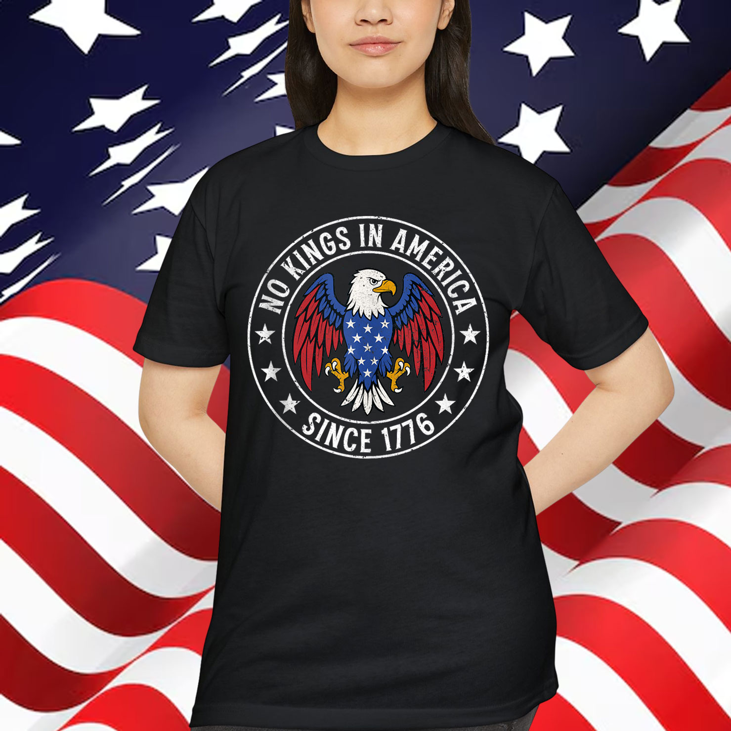 Retro Eagle No Kings in America Since 1776 Shirt