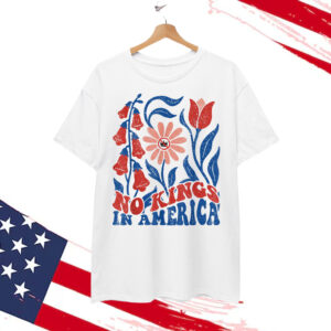 Retro Floral 70s tee Women No King In American Shirt