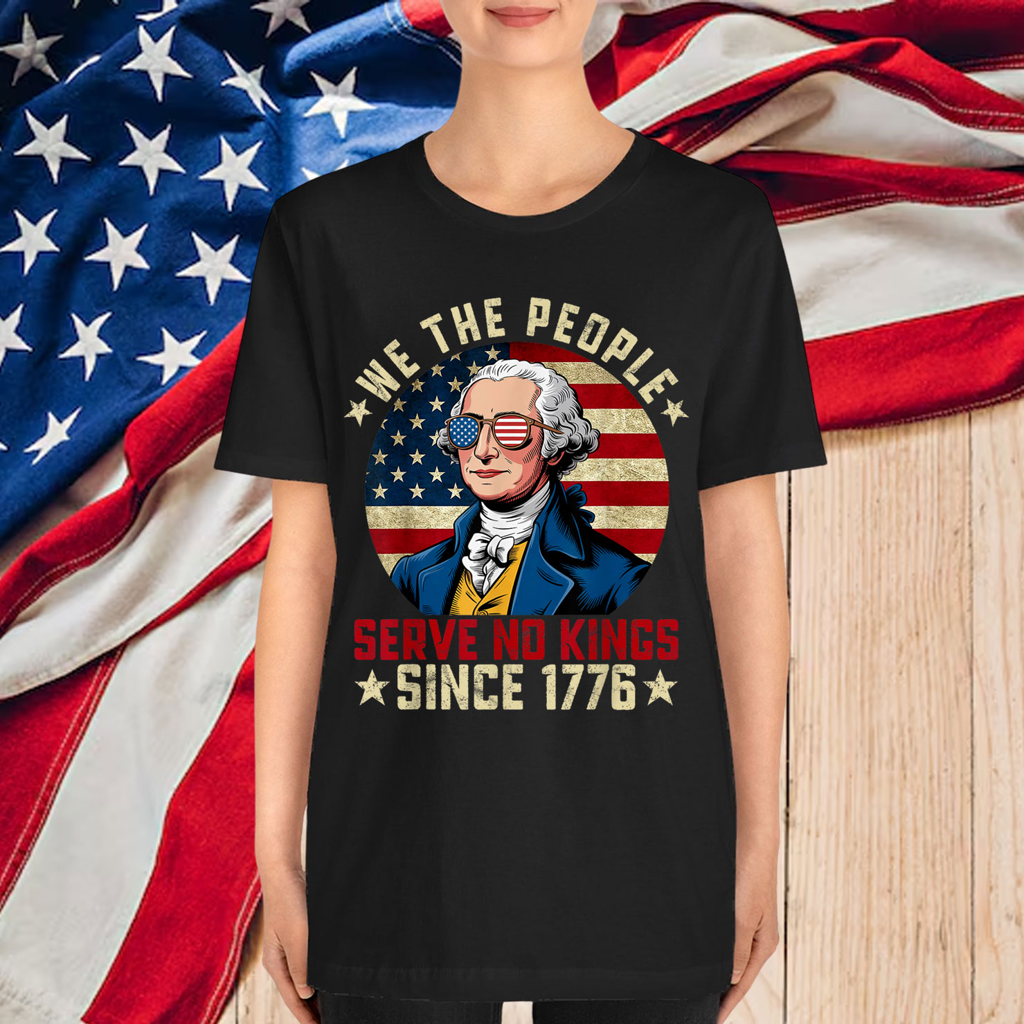 Retro July 4th No King In USA 1776 Patriotic American Shirt