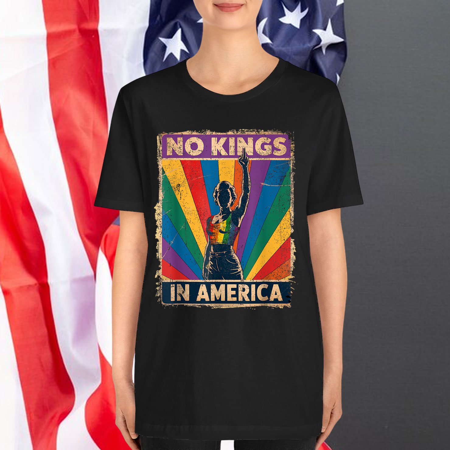 Retro June 14th No Kings In America 1776 USA Shirt