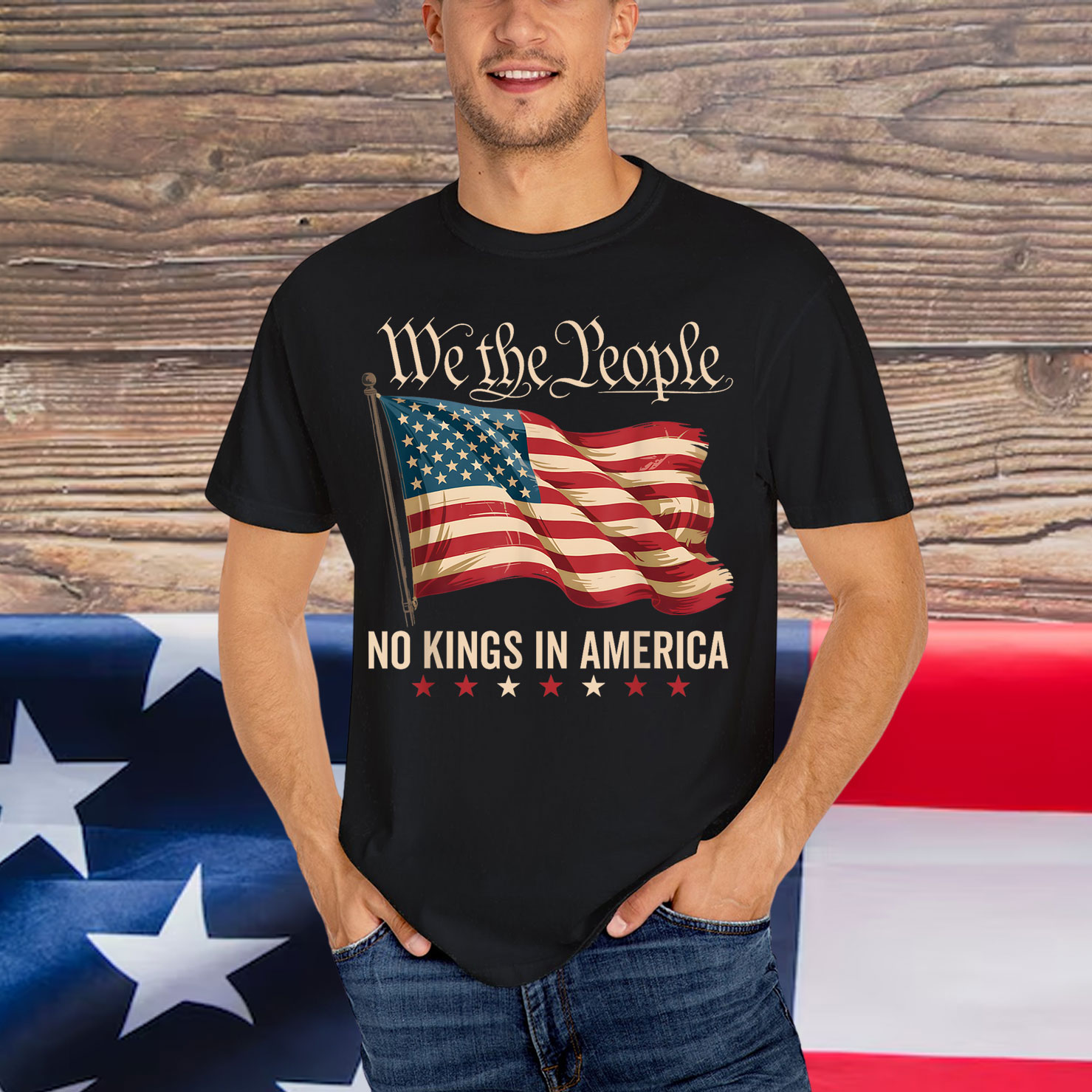Retro June 14th No Kings In America 1776 USA Shirt