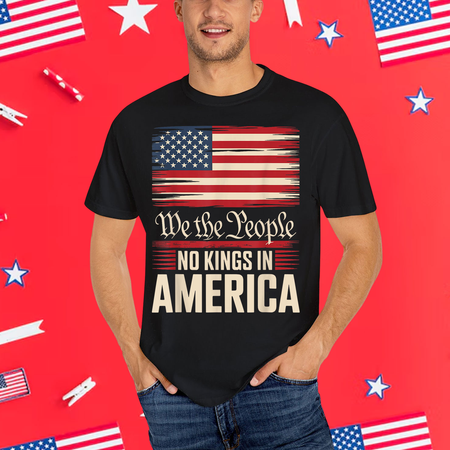 Retro June 14th No Kings In America 1776 USA Shirt