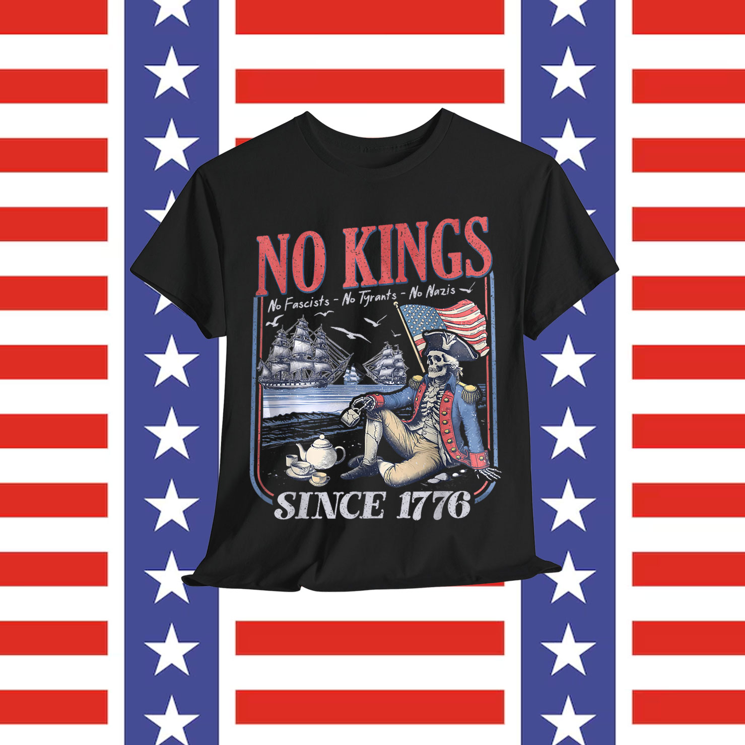 Retro No Kings No Fascists No Tyrants No Nazis Since T-Shirt