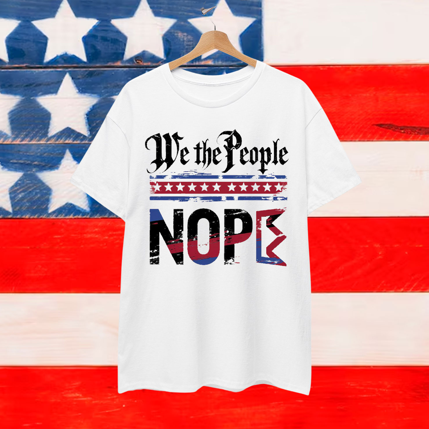 Retro No Kings Nope Protest Sign Horizontal Shirt