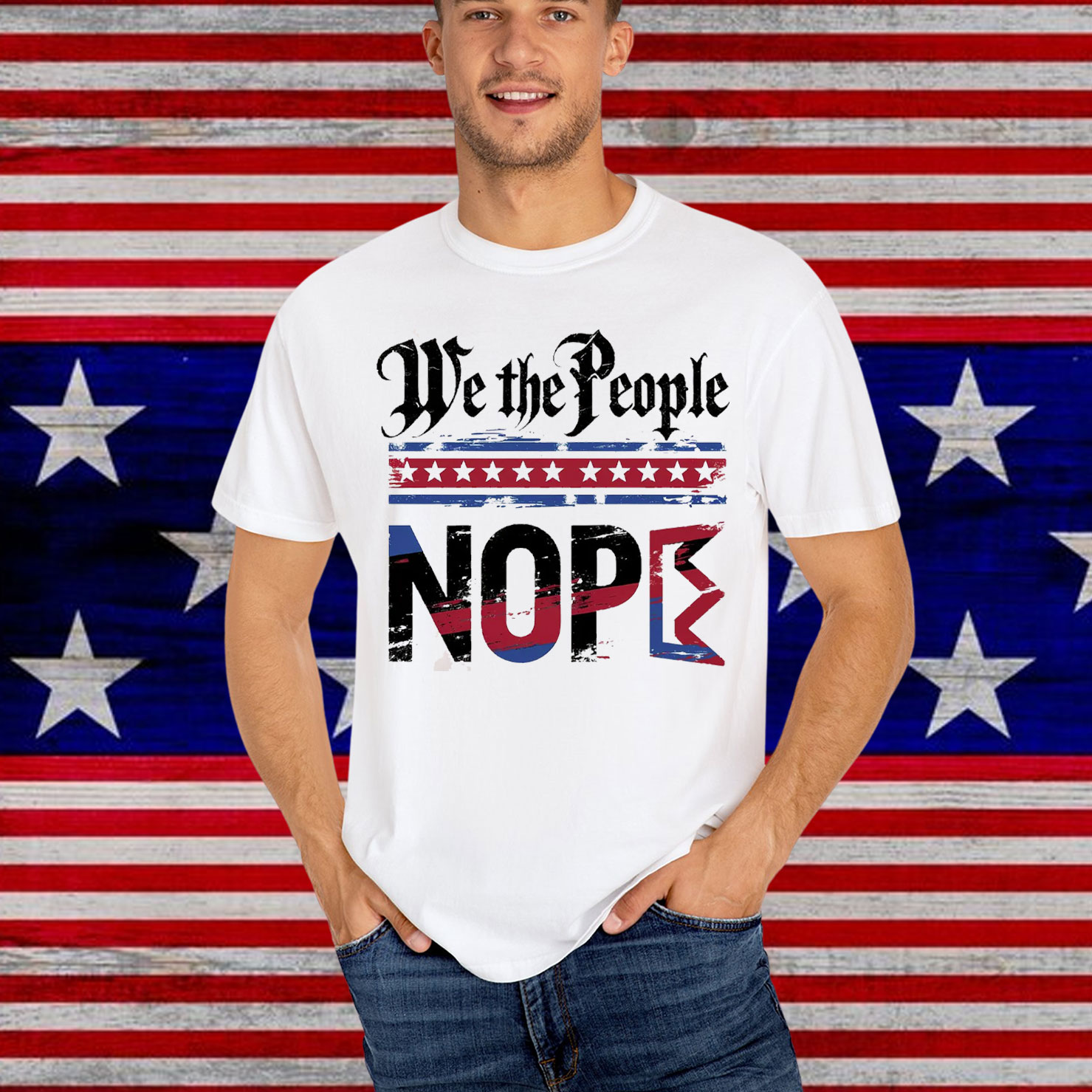 Retro No Kings Nope Protest Horizontal Shirt