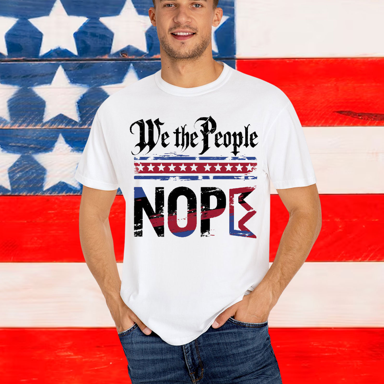 Retro No Kings Nope Protest Sign Horizontal Shirt