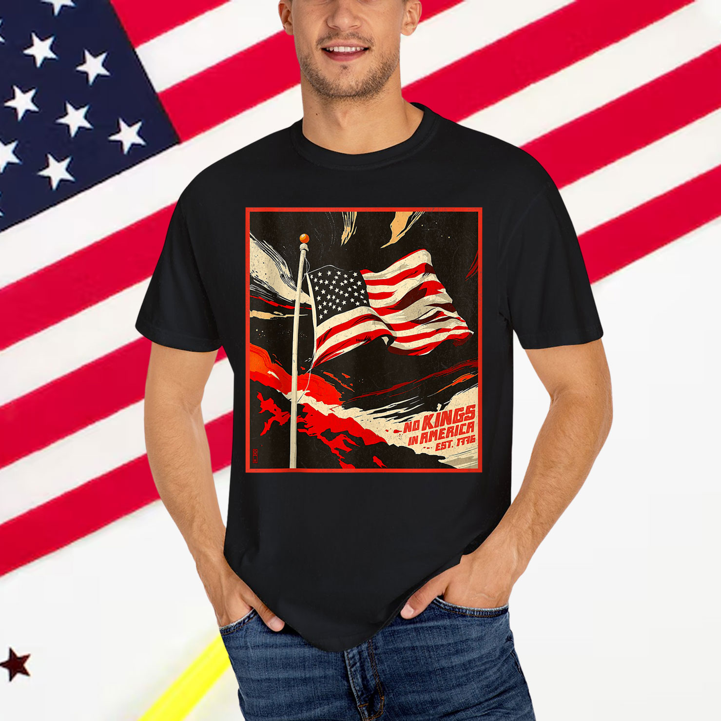 Retro Style No Kings in America Since 1776 Vintage 1950s Shirt