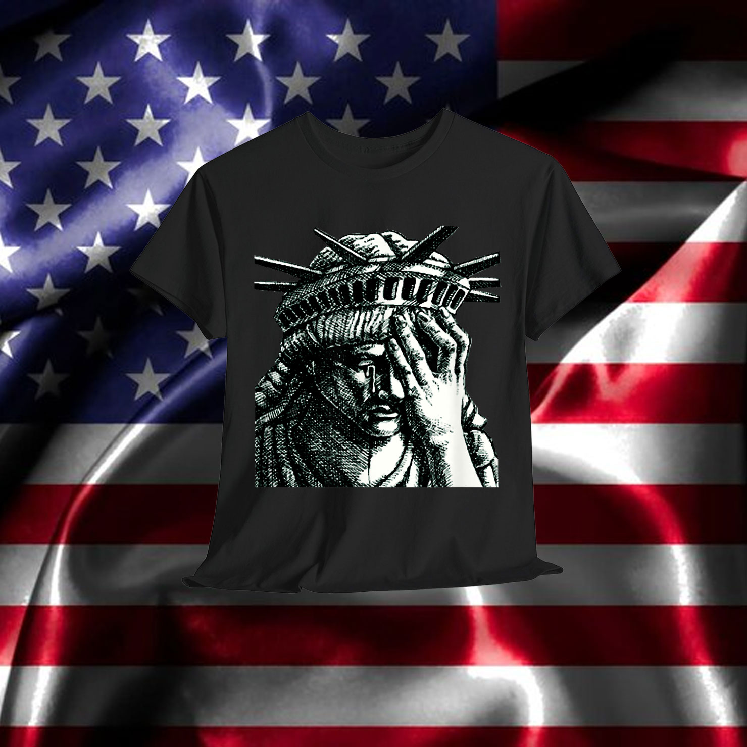 Statue of Liberty Crying Anti Trump Resist No Muslim Ban Shirt