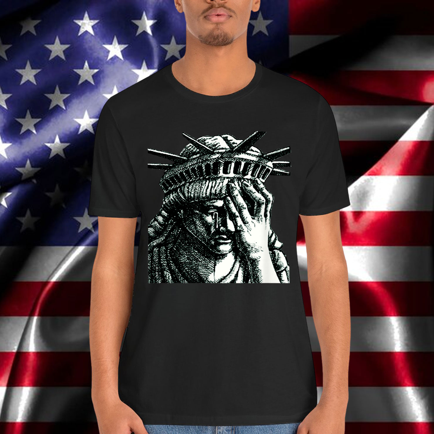 Statue of Liberty Crying Anti Trump Resist No Muslim Ban Shirt