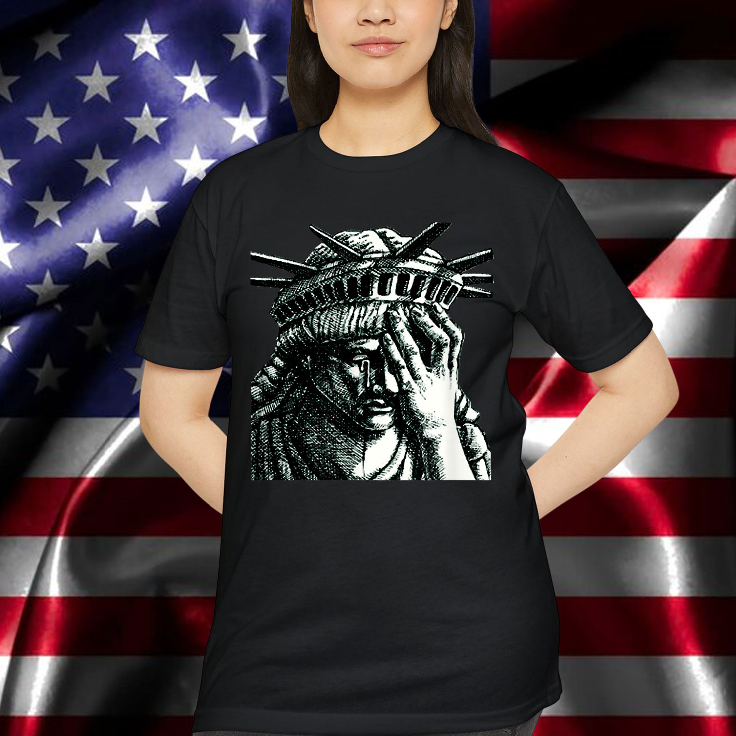 Statue of Liberty Crying Anti Trump Resist No Muslim Ban Shirt