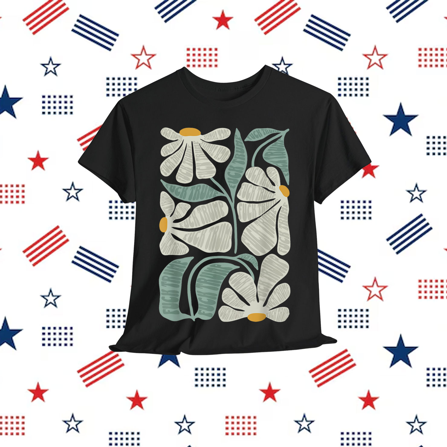 Subtle Boho Flowers Anti Trump Kamala Harris Voter Shirt