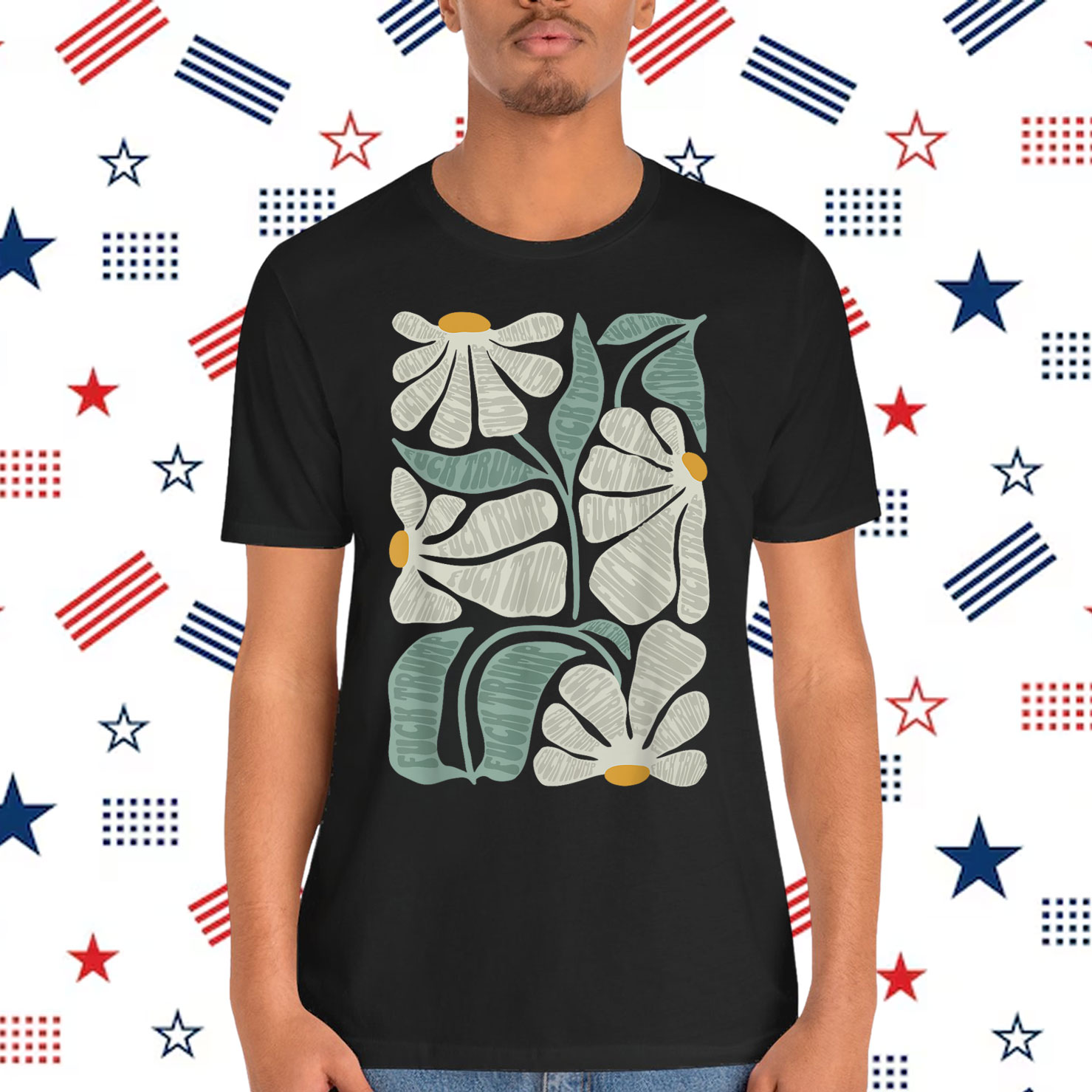 Subtle Boho Flowers Anti Trump Kamala Harris Voter Shirt