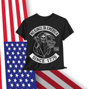 Vintage Distressed NO KINGS IN AMERICA Grim Reaper T-Shirt