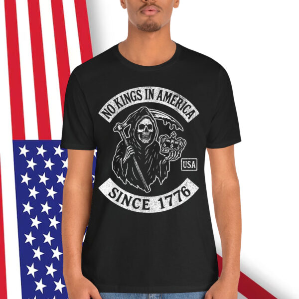Vintage Distressed NO KINGS IN AMERICA Grim Reaper T-Shirt