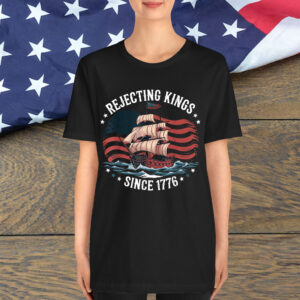Vintage Rejecting Kings 1776 Patriotic USA Sailboat Shirt