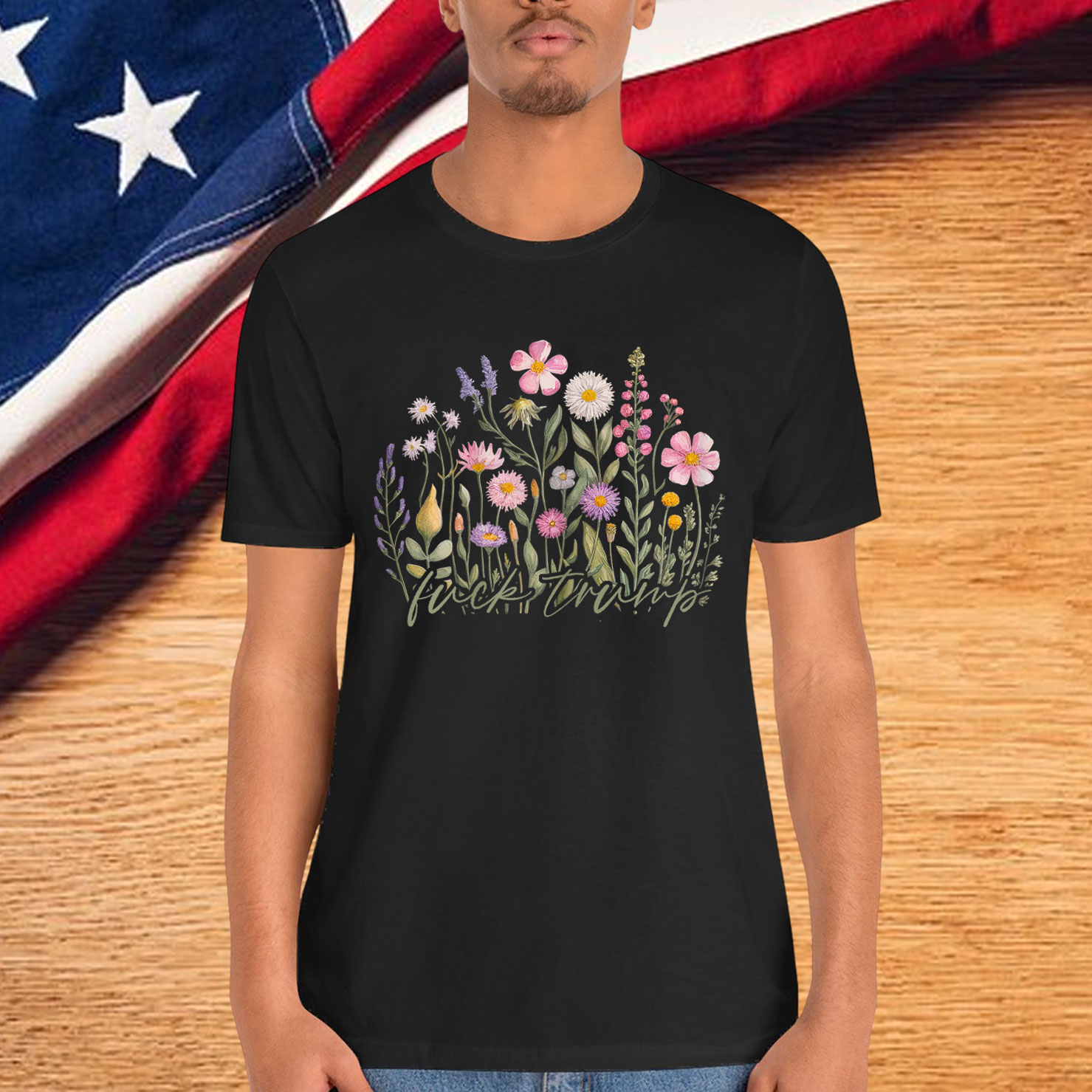 Watercolor Anti Trump Floral Democrat President Liberal Shirt