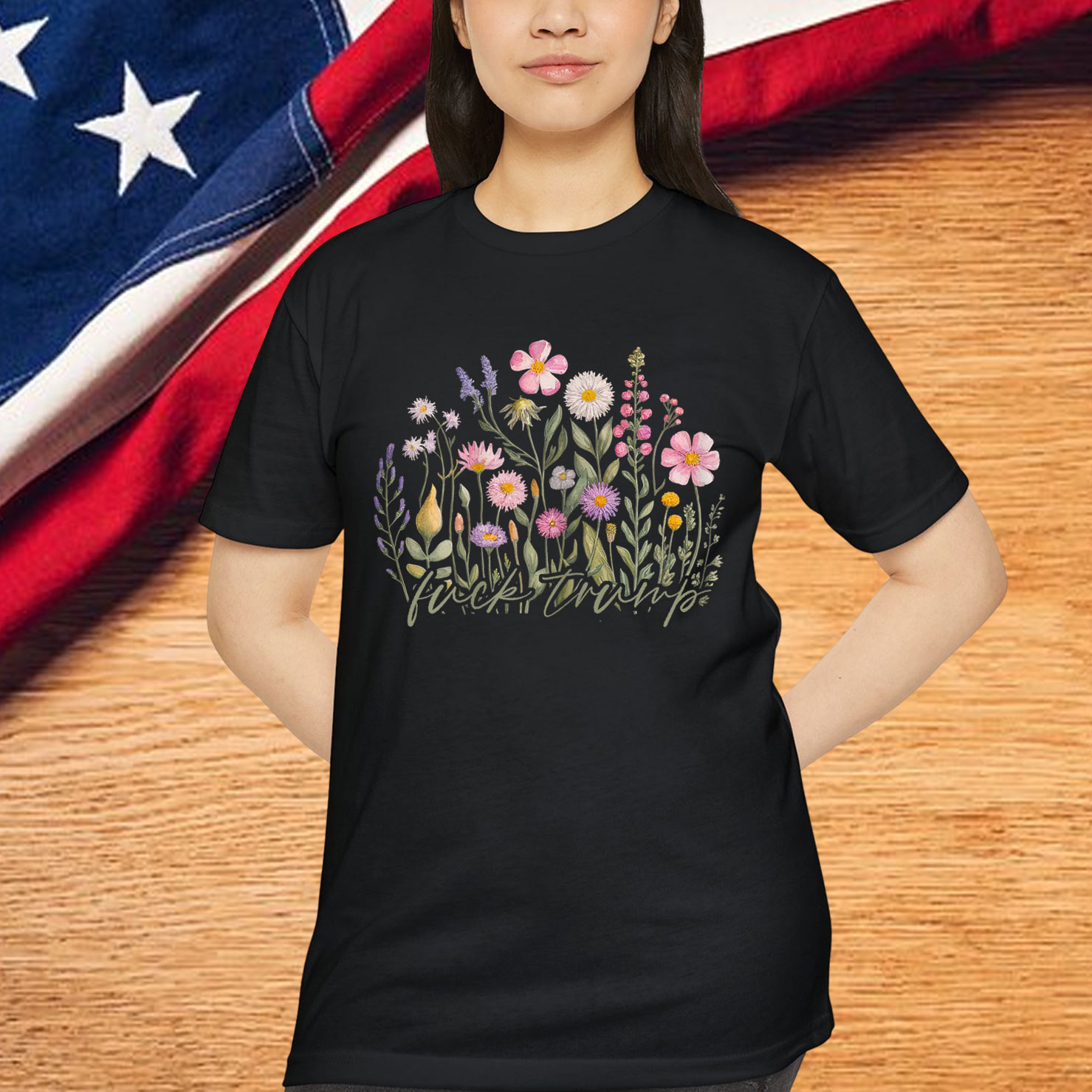 Watercolor Anti Trump Floral Democrat President Liberal Shirt