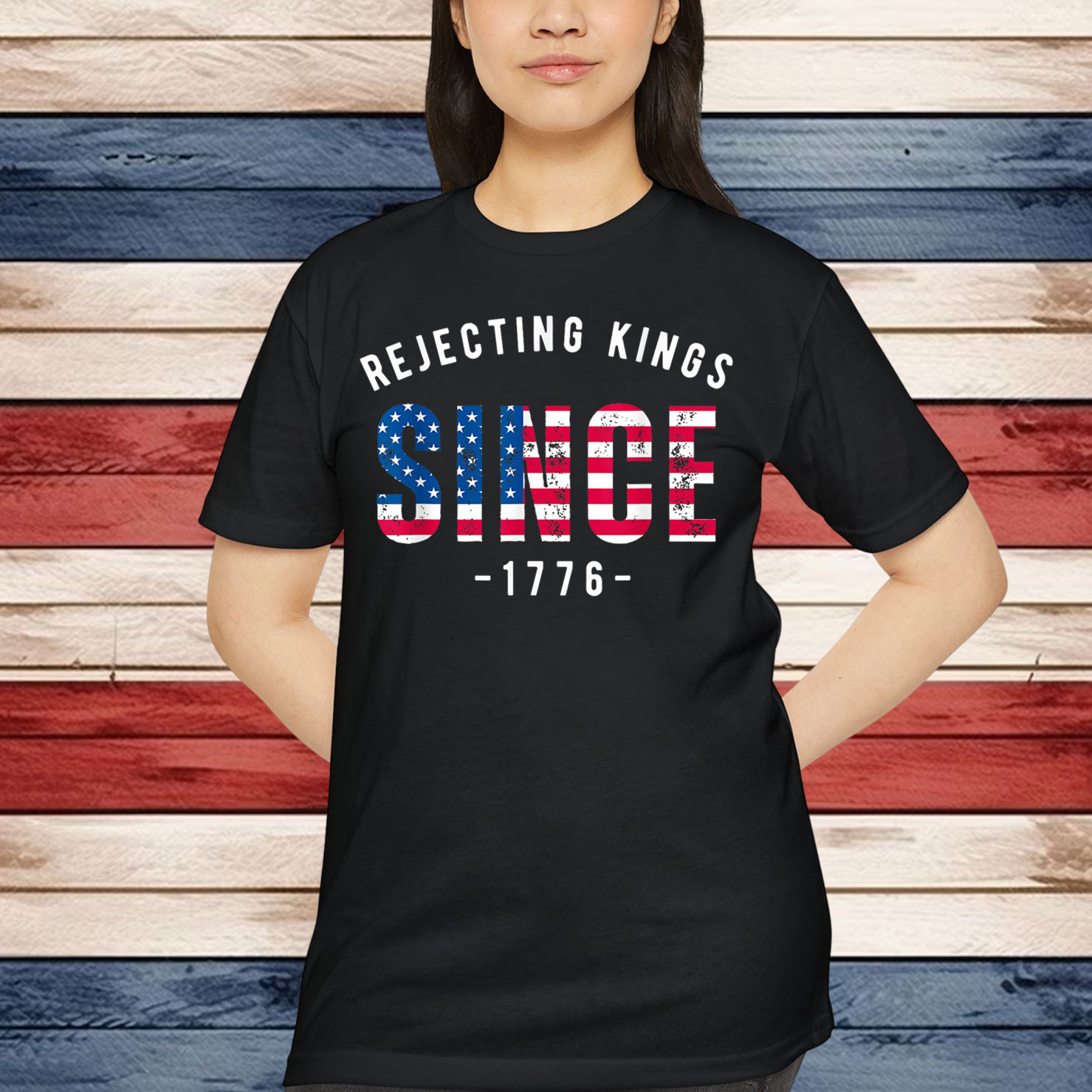 No Kings Rejecting Kings Since 1776 In America T-Shirt